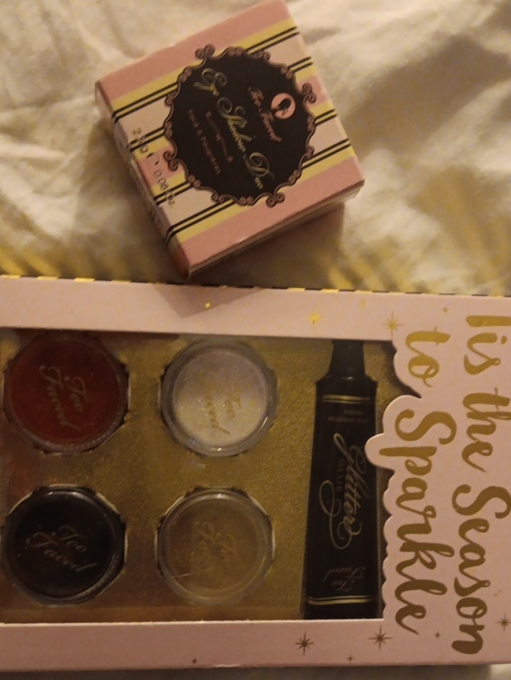 Too Faced Pink & Gold Holiday Eyeshadow Glitter Set